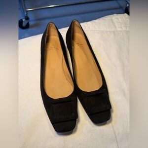 ANN MASHBURN Black Suede Flats